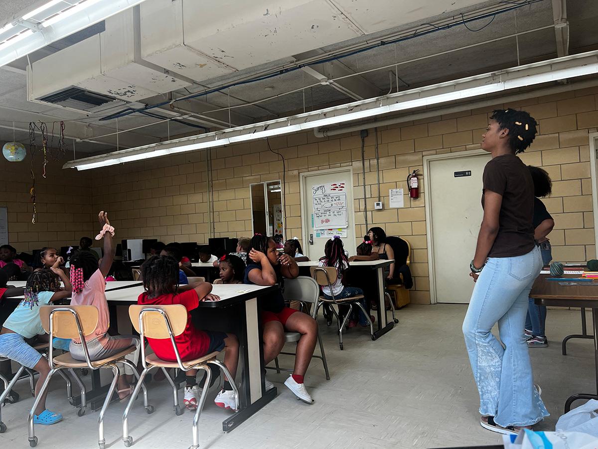 Working with students at the JL King Center